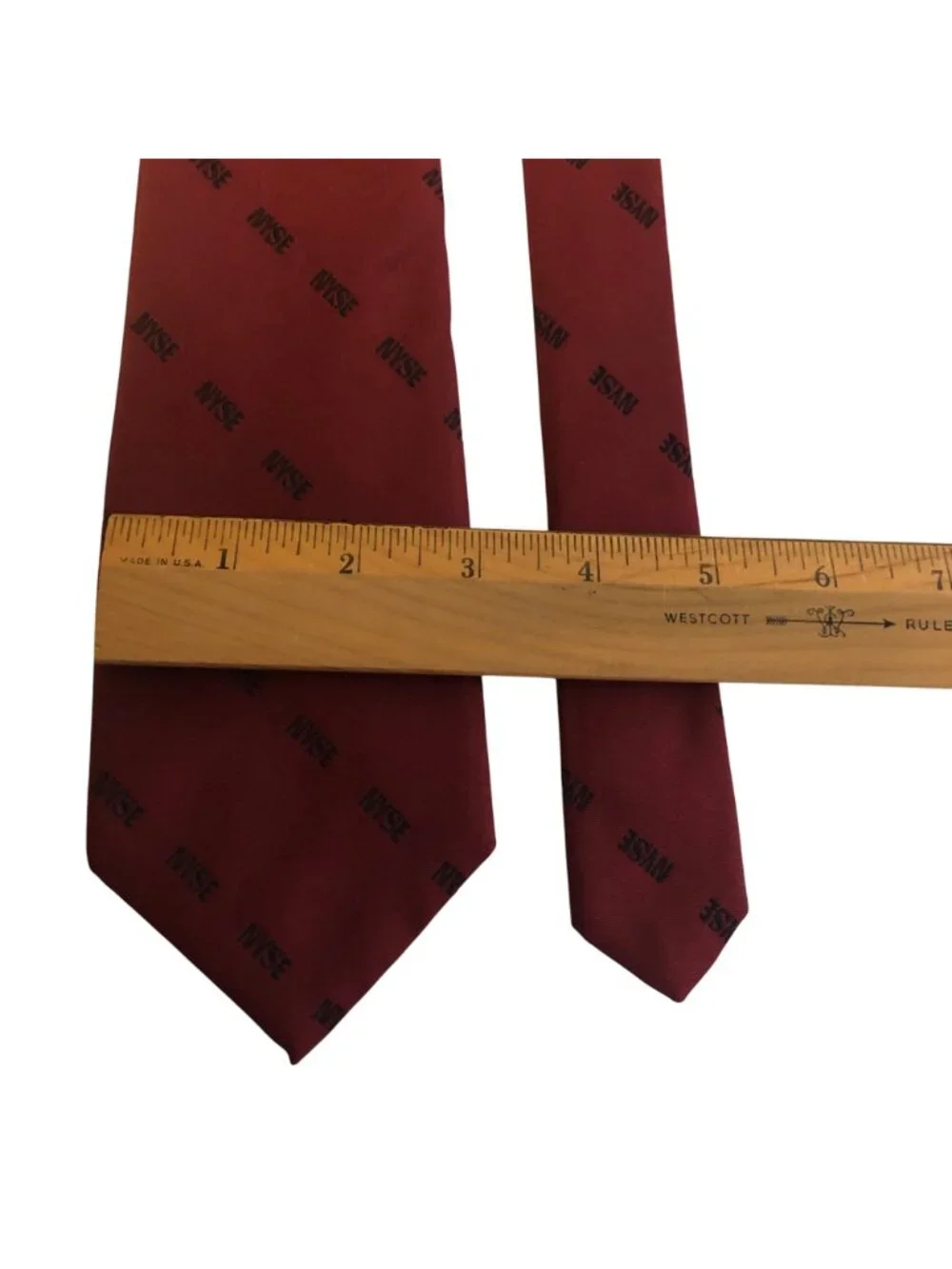 New York Stock Exchange NYSE Silk Tie Maroon Mens Necktie Accessory Office Gift